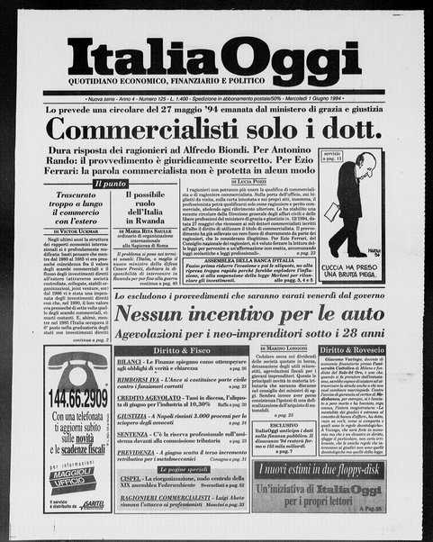 Italia oggi : quotidiano di economia finanza e politica